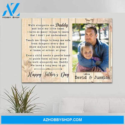 Dad Custom Text and Photo - Personalized Canvas, Canvas Wall Art, Wall Decor Visual Art Fathers, Happy Father's Day, 1st Fathers Day Pg0003