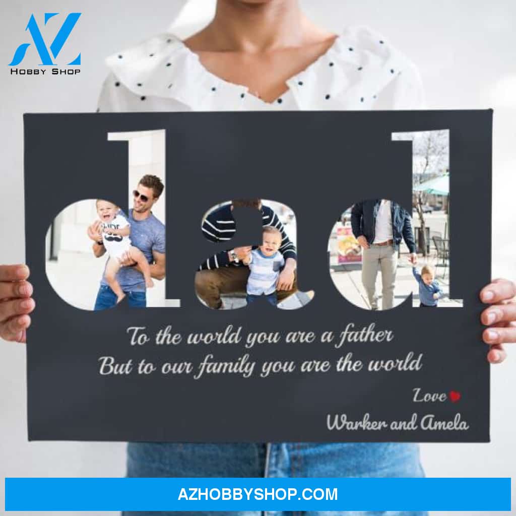 Dad Custom Text and Photo - Personalized Canvas, Canvas Wall Art, Wall Decor Visual Art Fathers, Happy Father's Day, 1st Fathers Day Pg0009