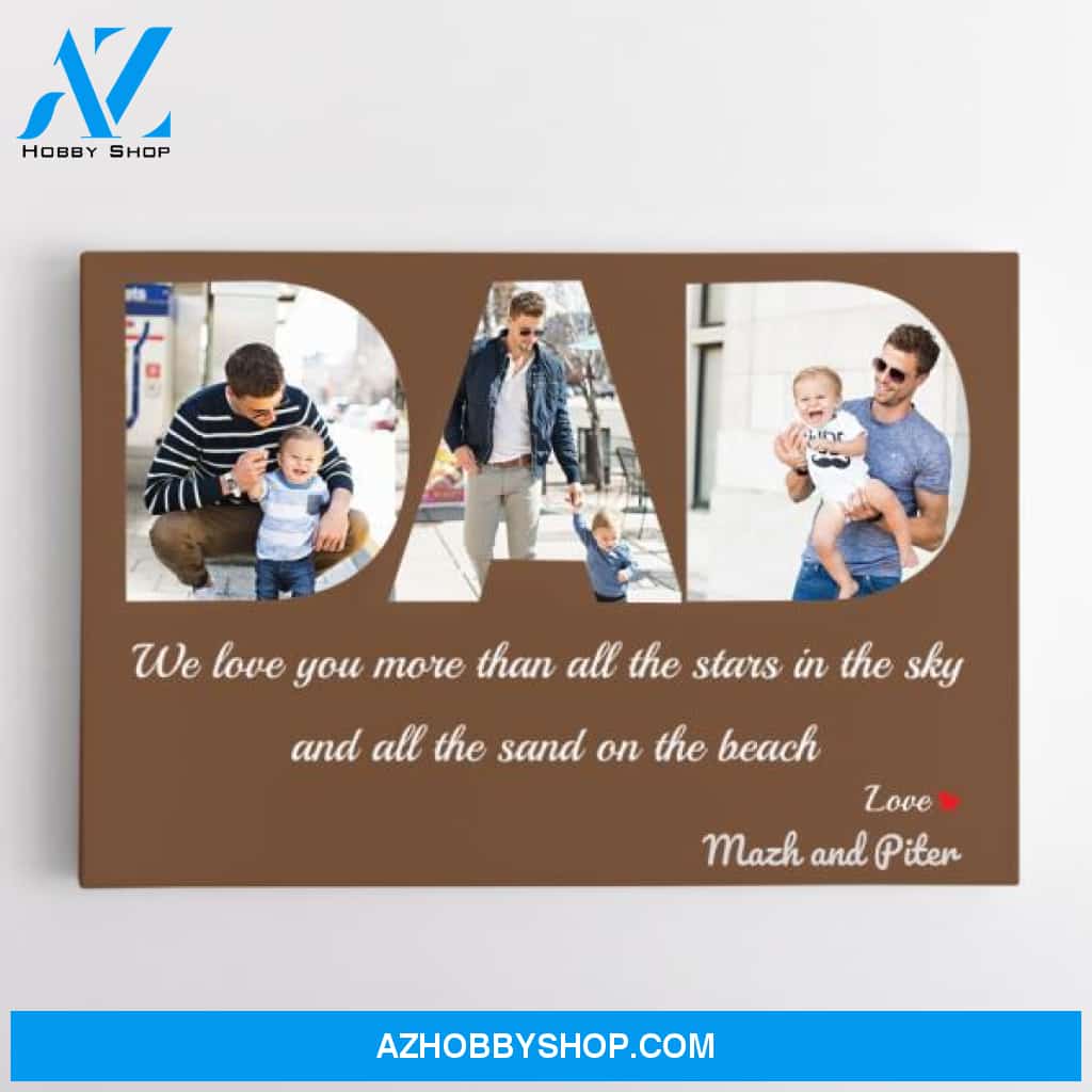 Dad Custom Text and Photo - Personalized Canvas, Canvas Wall Art, Wall Decor Visual Art Fathers, Happy Father's Day, 1st Fathers Day Pg0019