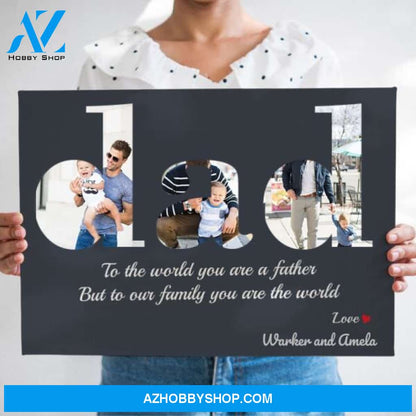 Dad Custom Text and Photo - Personalized Canvas, Canvas Wall Art, Wall Decor Visual Art Fathers, Happy Father's Day, 1st Fathers Day Pg0009