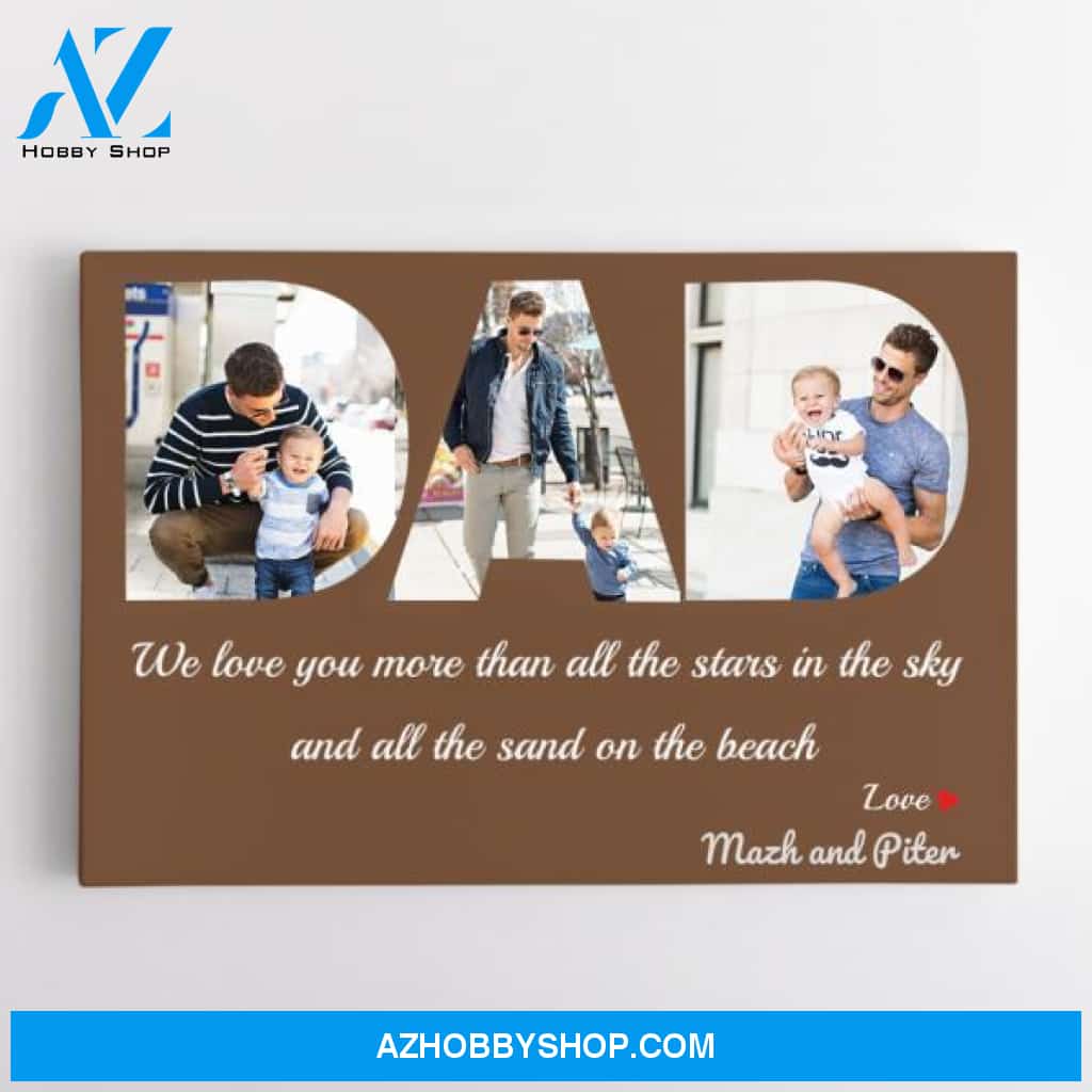 Dad Custom Text and Photo - Personalized Canvas, Canvas Wall Art, Wall Decor Visual Art Fathers, Happy Father's Day, 1st Fathers Day Pg0019