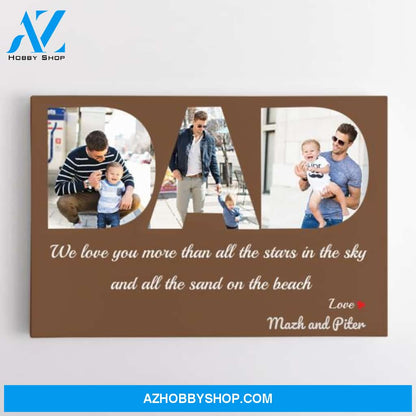 Dad Custom Text and Photo - Personalized Canvas, Canvas Wall Art, Wall Decor Visual Art Fathers, Happy Father's Day, 1st Fathers Day Pg0019