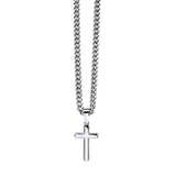 Dad Engraved Cross Necklace on Cuban Link Chain