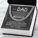 Dad I Know It's Not Easy Cuban Chain Necklace for Men