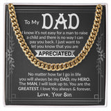 Dad I Know It's Not Easy Cuban Chain Necklace for Men