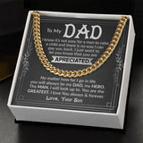 Dad I Know It's Not Easy Cuban Chain Necklace for Men