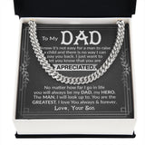 Dad I Know It's Not Easy Cuban Chain Necklace for Men