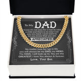 Dad I Know It's Not Easy Cuban Chain Necklace for Men