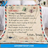 Dad Letter to Daughter Fleece Blanket Gift for Daughter