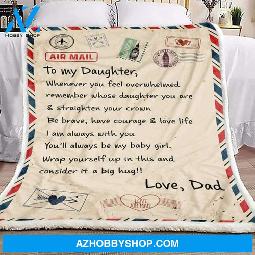 Dad Letter to Daughter Fleece Blanket Gift for Daughter