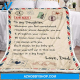 Dad Letter to Daughter Fleece Blanket Gift for Daughter