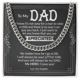 Dad My Hero Cuban Link Chain Necklace for Men
