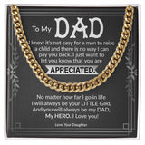 Dad My Hero Cuban Link Chain Necklace for Men
