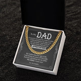 Dad My Hero Cuban Link Chain Necklace for Men