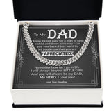 Dad My Hero Cuban Link Chain Necklace for Men
