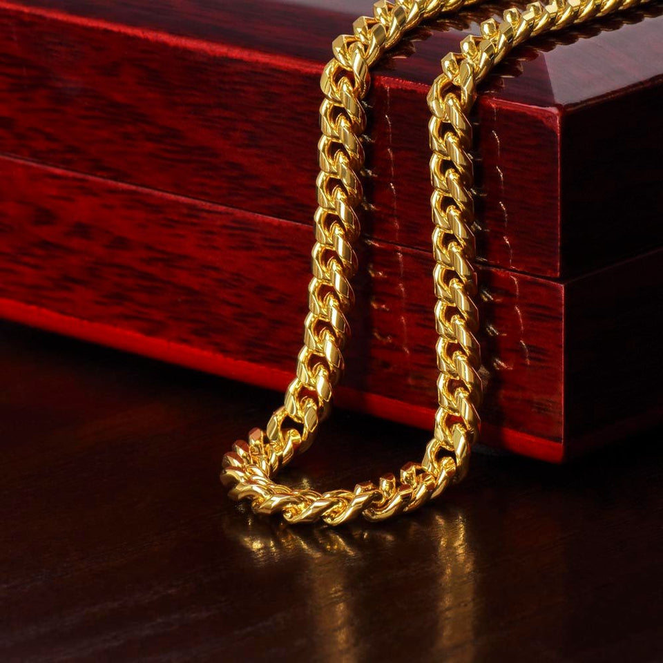 Dad My Hero Cuban Link Chain Necklace for Men