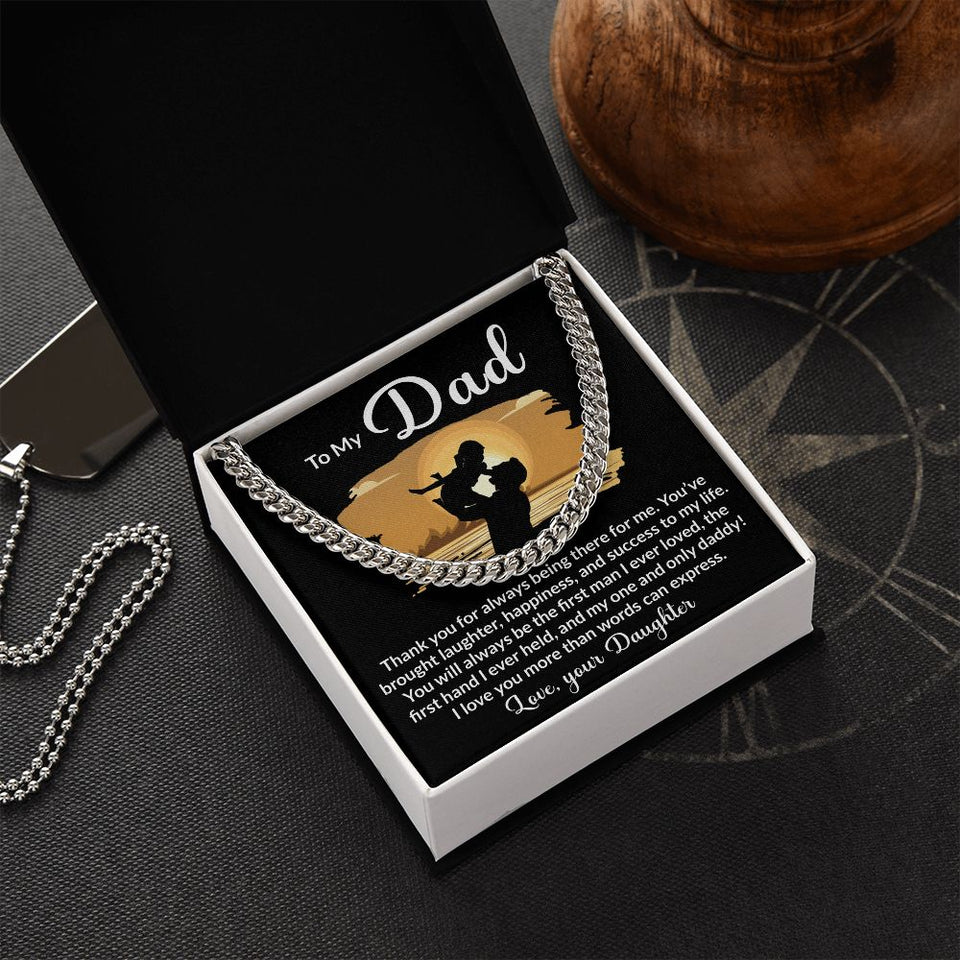 Dad My One and Only Cuban Link Chain Necklace for Men