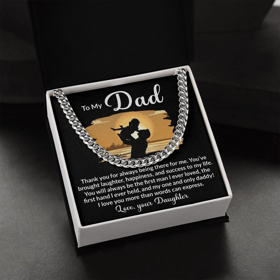 Dad My One and Only Cuban Link Chain Necklace for Men