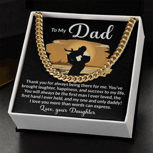 Dad My One and Only Cuban Link Chain Necklace for Men