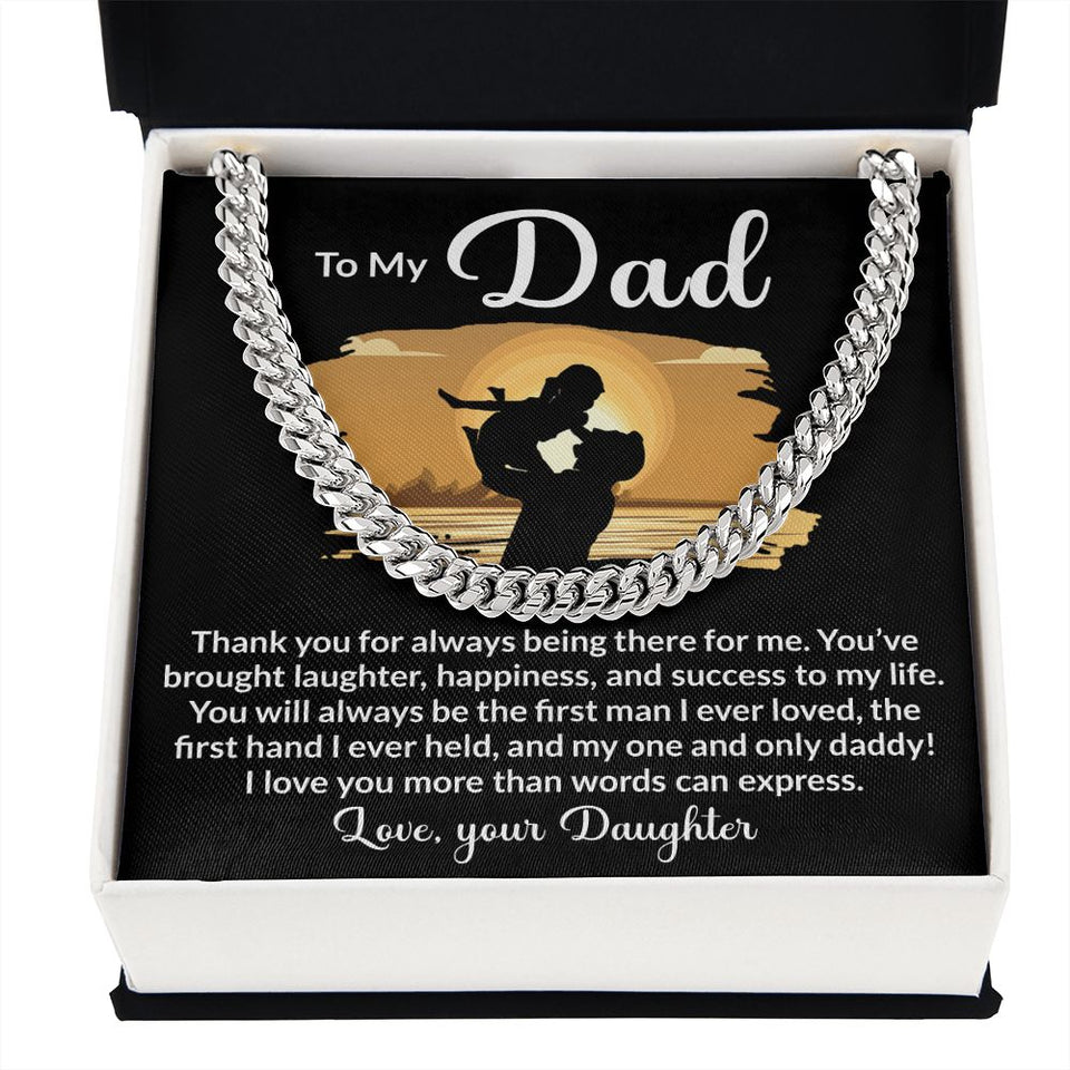Dad My One and Only Cuban Link Chain Necklace for Men