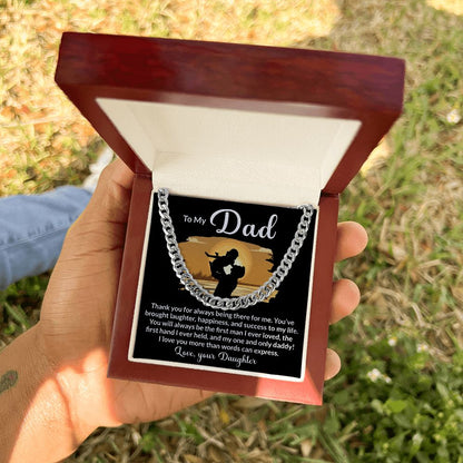 Dad My One and Only Cuban Link Chain Necklace for Men