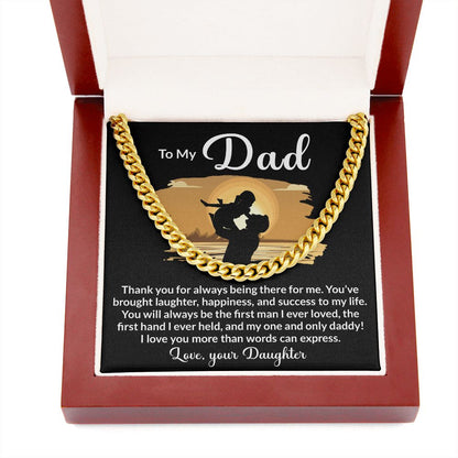 Dad My One and Only Cuban Link Chain Necklace for Men