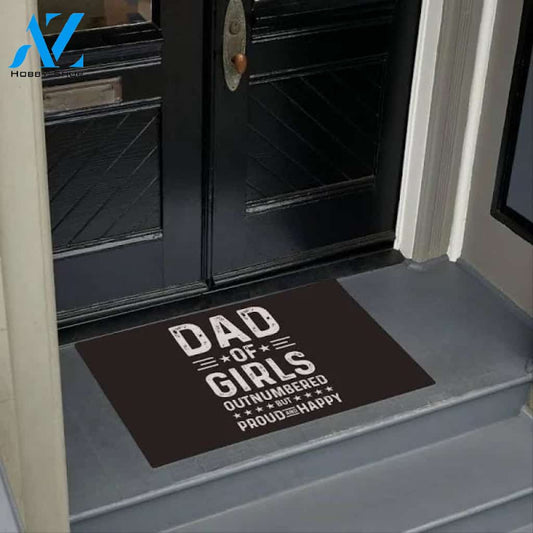 Dad Of Girls Proud And Happy Dad Doormat Floor Rug Housewarming Gift Home Living Home Decor Funny Doormat Gift Idea