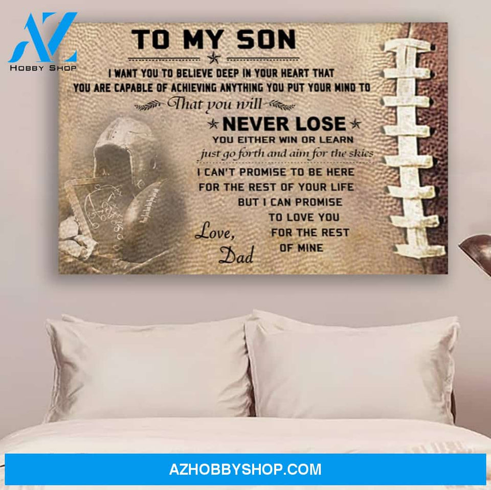 Dad Son Never Lose Canvas Wall Art, Wall Decor Visual Art