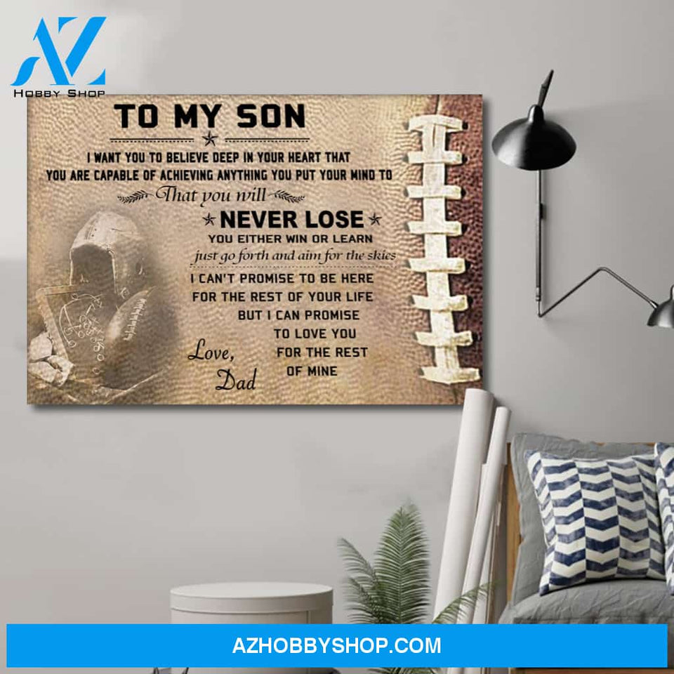 Dad Son Never Lose Canvas Wall Art, Wall Decor Visual Art