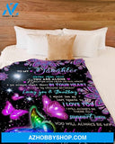 Dad To Daughter Butterfly Never Feel Alone Fleece Blanket