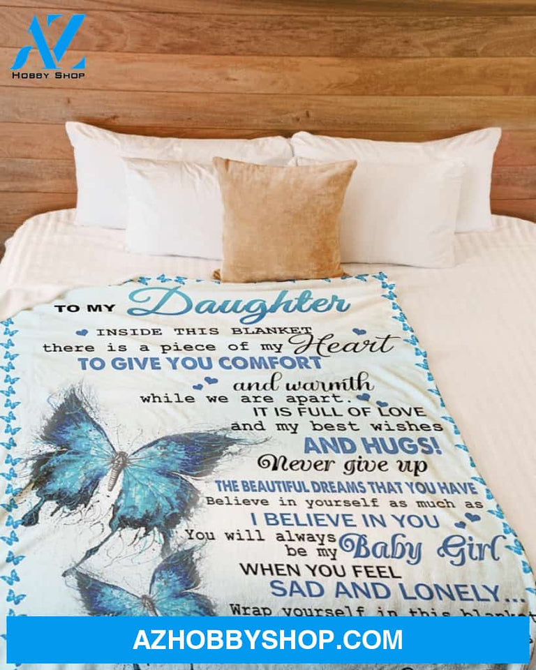 Dad To Daughter Butterfly Piece Of My Heart Fleece Blanket