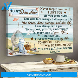 Dad to daughter - Never forget how much I love you - Family Landscape Canvas Prints, Wall Art