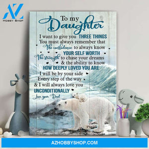 Dad to daughter - Polar Bear - I'll be by your side every step on the way - Family Portrait Canvas Prints, Wall Art