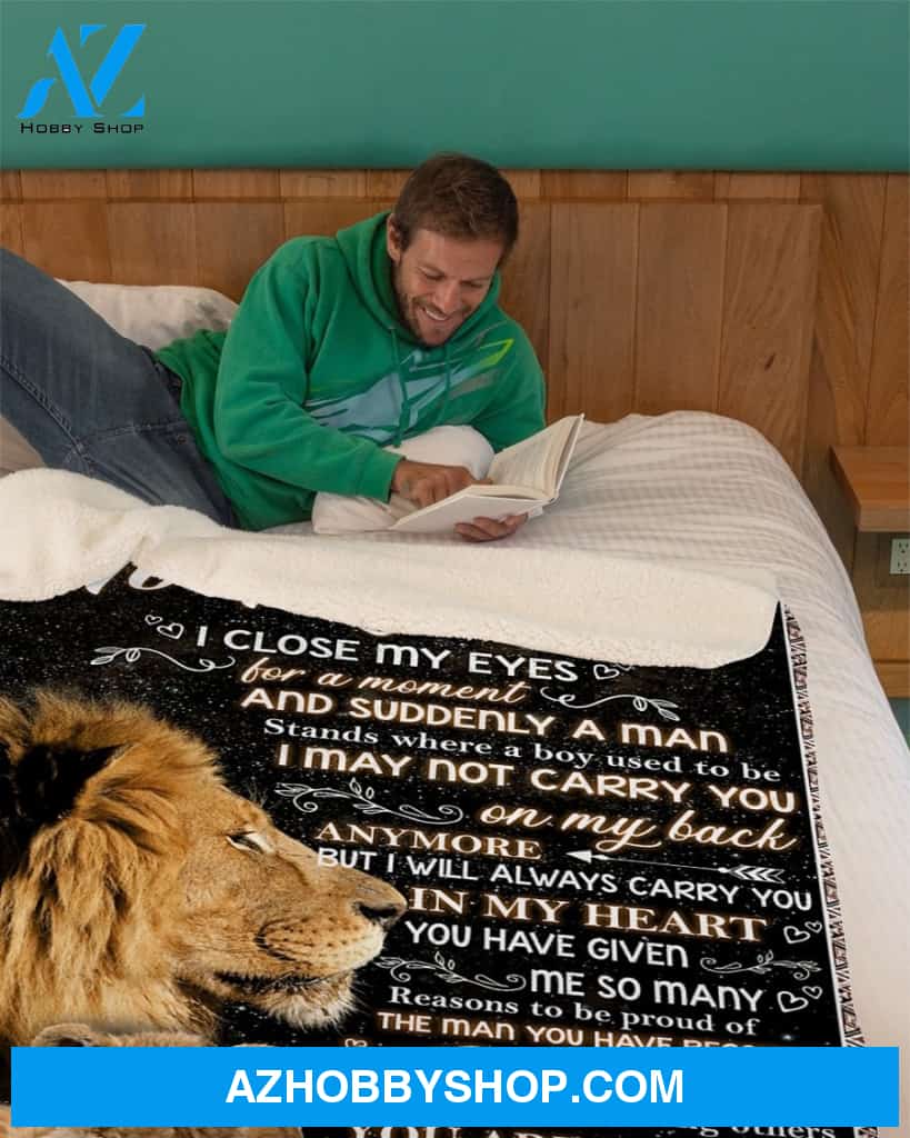 Dad To My Son Blanket Lion Fleece Blanket