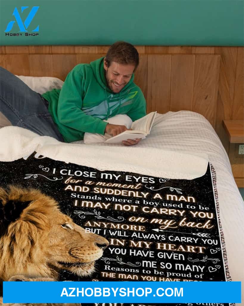 Dad To My Son Blanket Lion Fleece Blanket