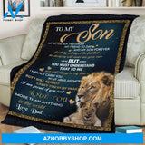 Dad To My Son My Little Boy My Son Forever Lion Blanket Quilt