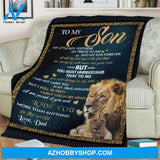 Dad To My Son My Little Boy My Son Forever Lion Blanket Quilt