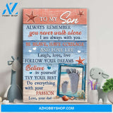 Dad to son - Always remember you never walk alone - Family Portrait Canvas Prints, Wall Art