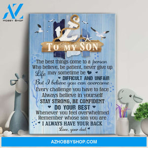 Dad to son - Anchor - I always have your back - Family Portrait Canvas Prints, Wall Art