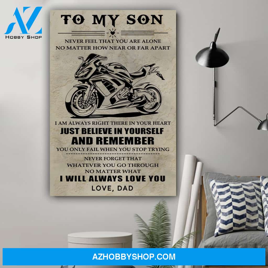 Dad To Son, And remember Canvas And Poster, Wall Decor Visual Art Gift Father's Day