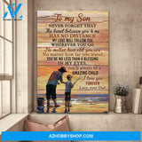 Dad to son - Fishing on the beach - You're no less than a blessing in my eyes - Family Portrait Canvas Prints, Wall Art