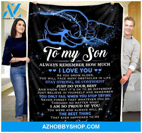 Dad To Son Fleece Blanket I Love You - Gift For Son | Family Blanket