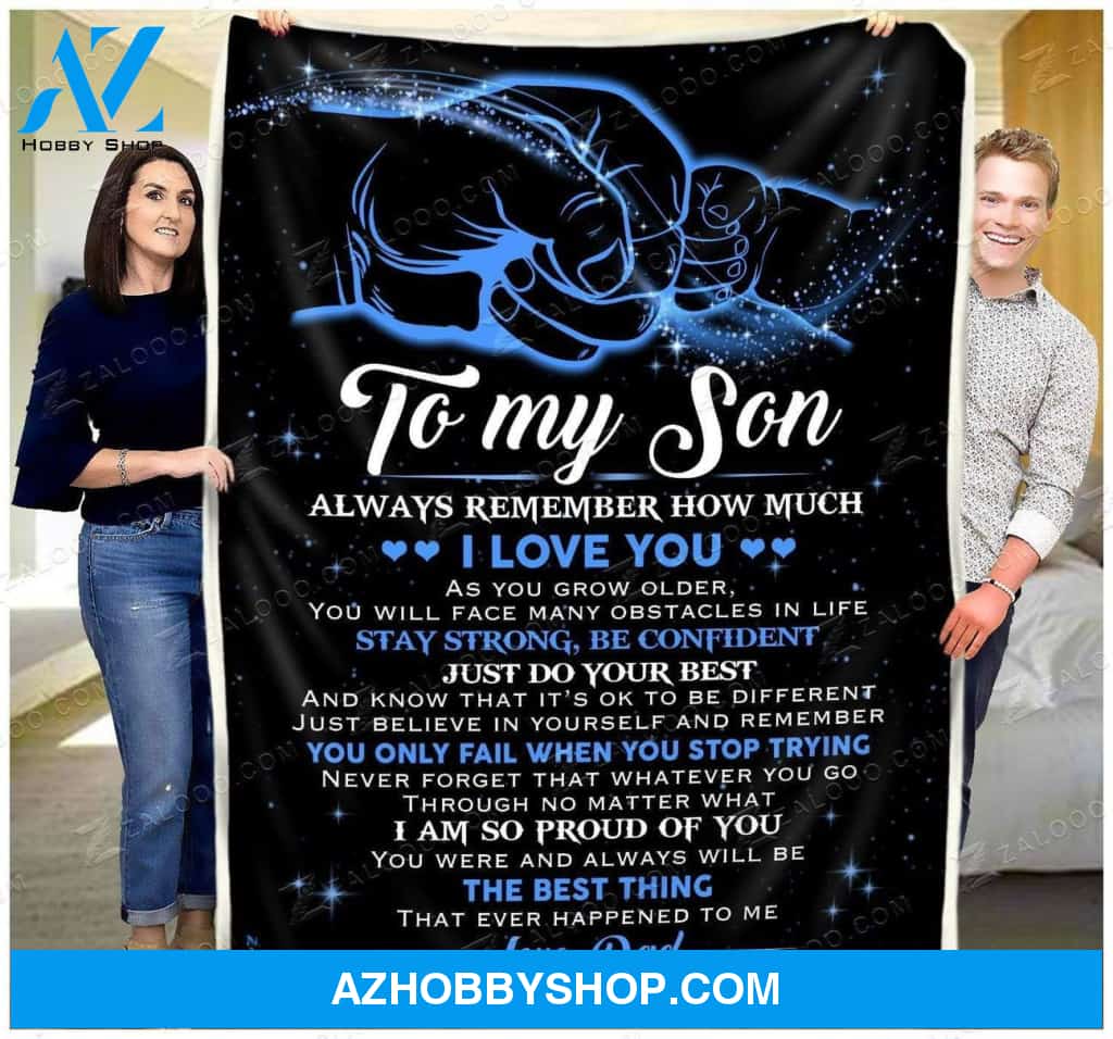 Dad To Son Fleece Blanket I Love You - Gift For Son | Family Blanket
