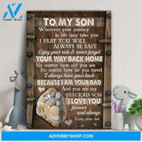 Dad to son - Footprints - No matter what I always have your back - Family Portrait Canvas Prints, Wall Art