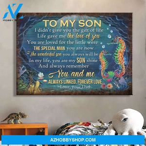 Dad to son - You and me, always link, forever love Family Landscape Canvas Prints, Wall Art