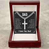 dad - you are a man like no other Personalized Cross Necklace with Cuban Chain