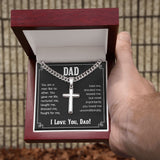dad - you are a man like no other Personalized Cross Necklace with Cuban Chain