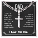 dad - you are a man like no other Personalized Cross Necklace with Cuban Chain