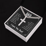 dad - you are a man like no other Personalized Cross Necklace with Cuban Chain