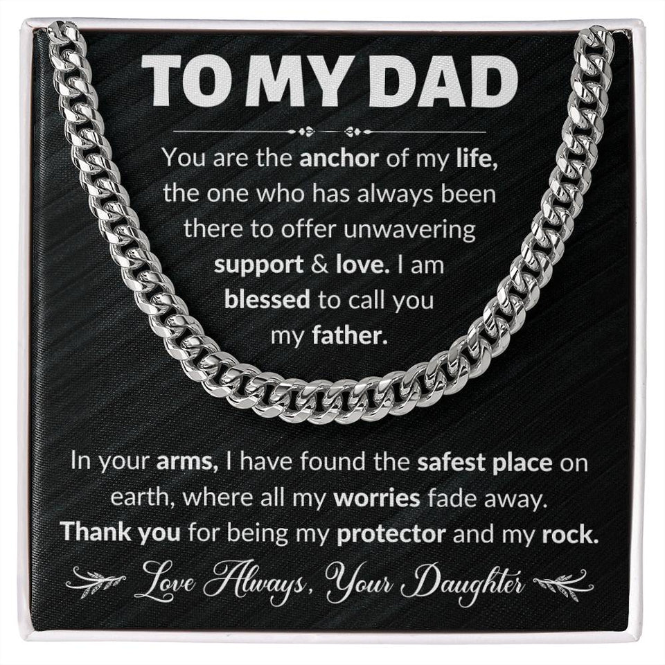 Dad You Are My Anchor Cuban Link Chain Necklace